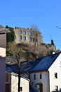 Ulmen, Germany - 12 21 2021: Castle ruin above Ulmen in winter