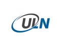ULN letter creative modern elegant swoosh logo design Royalty Free Stock Photo