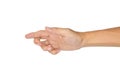 Ulnar claw hand of Asian young man. also known as spinster claw