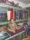 Ulos shop, traditional Batak clothing, Indonesia