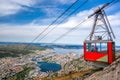 Ulriken cable railway in Bergen, Norway. Gorgeous views from the top of the hill. Royalty Free Stock Photo