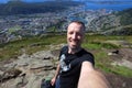 Ulriken trail selfie in Bergen, Norway