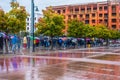 Ulsa USA - Tulsans waiting in the rain at OneOK field to vote in the Presidential election - record turnout 2