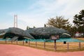 Ulsan,South Korea-April 2018: Giant whale statue at Jangsaengpo Whale Cultural Park