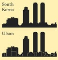 Ulsan, South Korea city silhouette