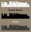 Ulsan, South Korea city silhouette