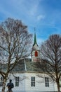 Ragnar Ulstein freedom fighter statue in front of Ulsteinvik church