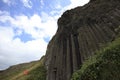 Polygonal basalt lava rock columns of the Giant`s Causeway