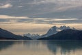 The Ultima Esperanza Sound at sunset, Puerto Natales, Chile Royalty Free Stock Photo