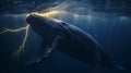 Awe-Inspiring Encounter: Sea Monster Vs Whale in Epic Lightning Show by Annie Leibovitz