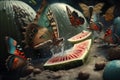 The Ultimate Butterfly vs Insect Watermelon Epic Battle in Unreal Engine 5
