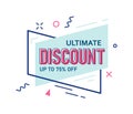 Ultimate discount up to 75 percent off sale sticker