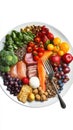 The Ultimate Food Guide, A Rainbow of Nutrition on a Plate Royalty Free Stock Photo