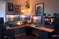 Ultimate Gaming Setup: Building a Custom Corner Workstation with Dual Monitors, Computer Tower, and Ergonomic Accessories for
