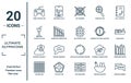 ultimate.glyphicons linear icon set. includes thin line game controller cross, cocktail glass, internet security, square grid, Royalty Free Stock Photo