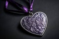 The Ultimate Honor: A Close-Up of the Purple Heart Medal in High Contrast Royalty Free Stock Photo