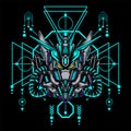 Ultimate Prime Robot Illustration with sacred geometry can use for gaming logo, e sport logo and more