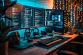 Ultimate Programmer's Setup: Coding on Triple Monitors with RGB Lighting and Immersive Audio, Enhancing Productivity with
