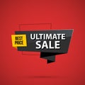 Ultimate sale banner template in business origami style