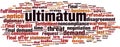 Ultimatum word cloud Royalty Free Stock Photo