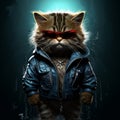Ultra Cartoon Cat With Bad Attitude And Cool Accessories