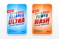 Ultra cleaner laundry detergent labels set of two