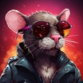 Ultra Cool Cyberpunk Rat With Attitude And Accessories