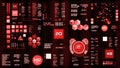 Red futuristic interface/Digital screen/HUD