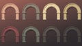 Ultra Detailed Coloured Archways: A Dark And Muted Extruded Design Royalty Free Stock Photo