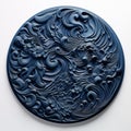 Ultra Detailed Navy-coated 3d Polyester Relief Sculpture
