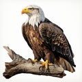 Ultra-detailed Vector Image Of Eagle On Branch Royalty Free Stock Photo
