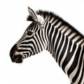 Ultra-detailed Zebra Head Photo On White Background