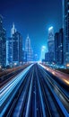 ultra fast railway train blurred motion perspective, speed and dynamics of big city, urban car traffic concept, creative Royalty Free Stock Photo