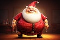 Ultra fat santa claus christmas funny illustration cartoon AI Generated