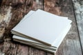Ultra Hd Image of Stack of Blank Paper Sheets on Wooden Background Top View Royalty Free Stock Photo