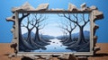 Ultra Hd Realistic Surreal Conservancy Background Painting By Magritte