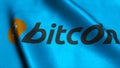 Ultra HD quality Waving flag with bitcoin