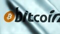 Ultra HD quality Waving flag with bitcoin