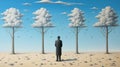 Ultra Hd Surreal Conservationist Background Realistic Painting By Magritte Royalty Free Stock Photo