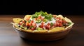 Ultra Hd Taco Dip: Delicious Bowl Of Taco Salad With Toppings Royalty Free Stock Photo