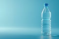 Ultra Hd Visual of Bottle of Cold Watre on Blue Background Royalty Free Stock Photo