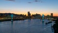 Ultra High Definition 4k Time Lapse of Sunset Over the Changing Lights of Tilikum Crossing Bridge Portland Oregon