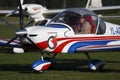 Ultra light airplane Eurostar on grass airfield