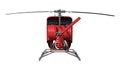 Ultra Light Helicopter 1- Back view white background 3D Rendering Ilustracion 3D Royalty Free Stock Photo