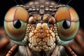 Ultra macro close up of the eyes of a dragonfly, generative Ai Royalty Free Stock Photo