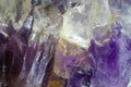 Ultra macro close up of a natural purple Amethyst quartz crystal cluster Royalty Free Stock Photo