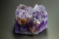 Ultra macro close up of a natural purple Amethyst quartz crystal cluster Royalty Free Stock Photo