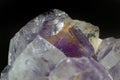 Ultra macro close up of a natural purple Amethyst quartz crystal cluster Royalty Free Stock Photo