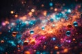 Ultra Macro photography of colorful particle, ball like multiple colors particles, bokeh, low depth of field