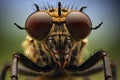 Robber Fly Extreme Close-Up Royalty Free Stock Photo